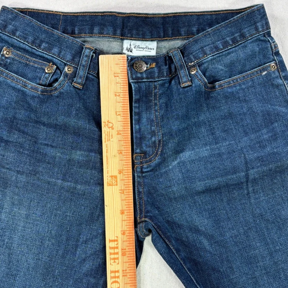 Disney Parks Women Dark Wash Mickey Mouse Embroidered Bootcut Jeans Blue Size 6